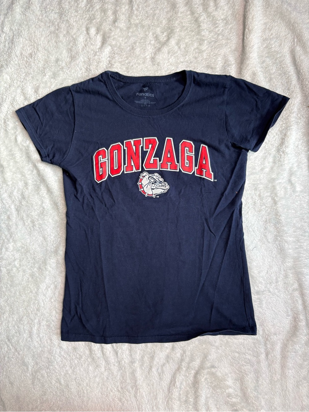 Fanatics Navy Gonzaga Short Sleeve Tee with Bulldog Logo